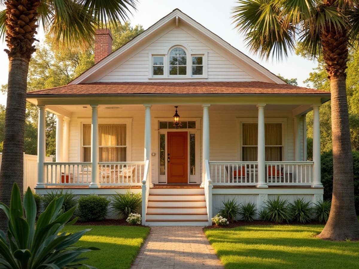 A sunny Florida home with a welcoming front porch